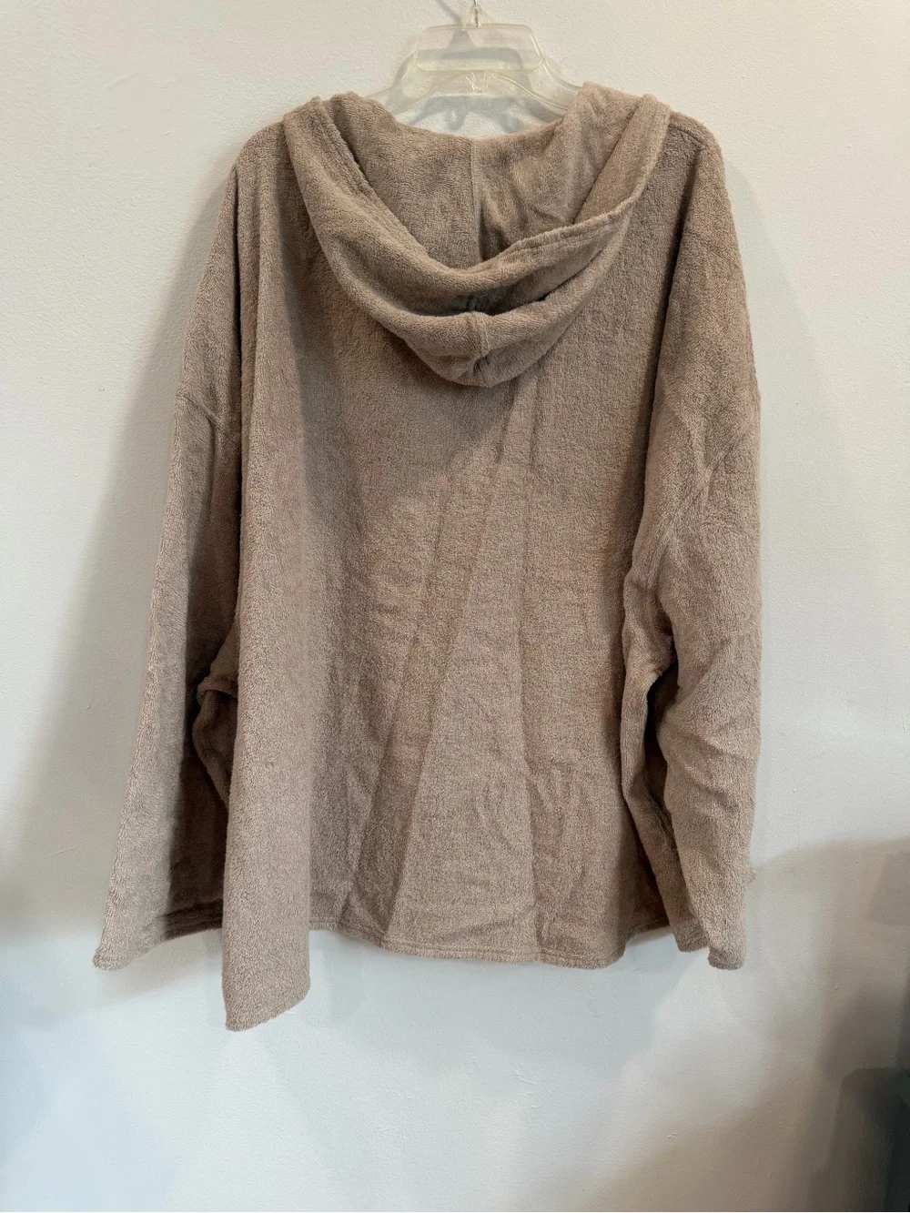 Skims Terry Cover-Ups Oversized Hoodie – Stone (Size XL) – NWT